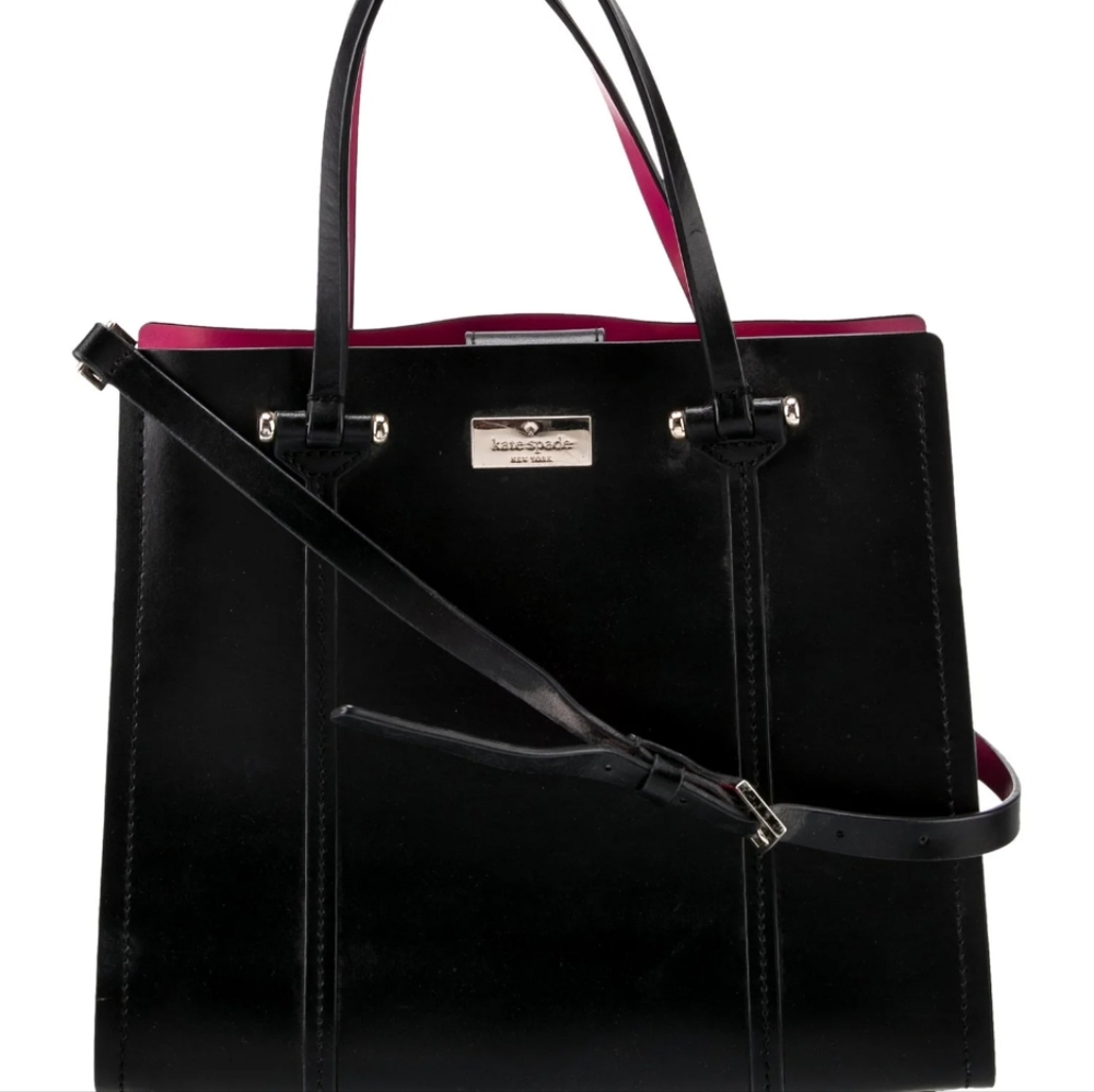 Kate Spade Black Tote with Silver Hardware